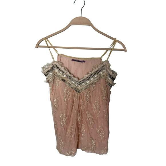 Ballet core blush cream camisole sz 14 lace & ruffles brand River Island y2k - Picture 1 of 4